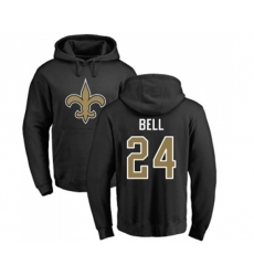 New Orleans Saints #24 Vonn Bell Black Name & Number Logo Pullover Hoodie