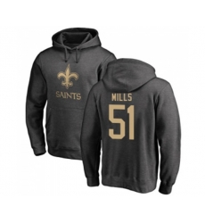 New Orleans Saints #51 Sam Mills Ash One Color Pullover Hoodie