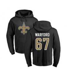 New Orleans Saints #67 Larry Warford Black Name & Number Logo Pullover Hoodie New Orleans Saints #67 Larry Warford Black Name & Number Logo Pullover Hoodie
