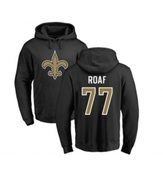 New Orleans Saints #77 Willie Roaf Black Name & Number Logo Pullover Hoodie