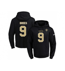 New Orleans Saints #9 Drew Brees Black Name & Number Pullover NFL Hoodie