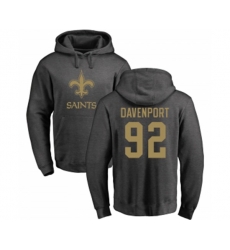 New Orleans Saints #92 Marcus Davenport Ash One Color Pullover Hoodie