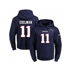 New England Patriots #11 Julian Edelman Navy Blue Name & Number Pullover NFL Hoodie New England Patriots #11 Julian Edelman Navy Blue Name & Number Pullover NFL Hoodie