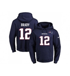 New England Patriots #12 Tom Brady Navy Blue Name & Number Pullover NFL Hoodie