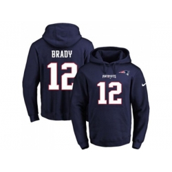 New England Patriots #12 Tom Brady Navy Blue Name & Number Pullover NFL Hoodie New England Patriots #12 Tom Brady Navy Blue Name & Number Pullover NFL Hoodie