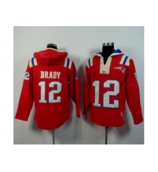 New England Patriots #12 Tom Brady red Player Winning Method Pullover Hoodie