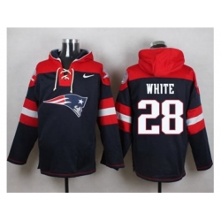 New England Patriots #28 James White Navy Blue Player Pullover NFL Hoodie New England Patriots #28 James White Navy Blue Player Pullover NFL Hoodie