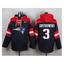 New England Patriots #3 Stephen Gostkowski Navy Blue Player Pullover Hoodie New England Patriots #3 Stephen Gostkowski Navy Blue Player Pullover Hoodie
