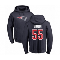 New England Patriots #55 John Simon Navy Blue Name & Number Logo Pullover Hoodie New England Patriots #55 John Simon Navy Blue Name & Number Logo Pullover Hoodie