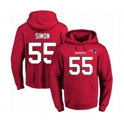 New England Patriots #55 John Simon Red Name & Number Pullover Hoodie New England Patriots #55 John Simon Red Name & Number Pullover Hoodie