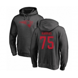 New England Patriots #75 Ted Karras Ash One Color Pullover Hoodie New England Patriots #75 Ted Karras Ash One Color Pullover Hoodie