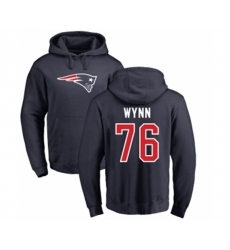 New England Patriots #76 Isaiah Wynn Navy Blue Name & Number Logo Pullover Hoodie
