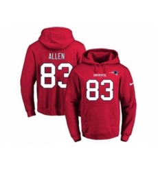 New England Patriots #83 Dwayne Allen Red Name & Number Pullover NFL Hoodie