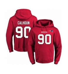 New England Patriots #90 Shilique Calhoun Red Name & Number Pullover Hoodie