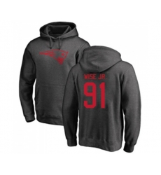 New England Patriots #91 Deatrich Wise Jr Ash One Color Pullover Hoodie