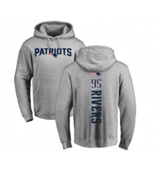 New England Patriots #95 Derek Rivers Ash Backer Pullover Hoodie