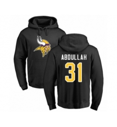 Minnesota Vikings #31 Ameer Abdullah Black Name & Number Logo Pullover Hoodie