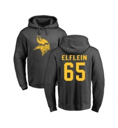 Minnesota Vikings #65 Pat Elflein Ash One Color Pullover Hoodie