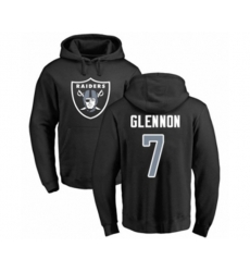 Oakland Raiders #7 Mike Glennon Black Name & Number Logo Pullover Hoodie