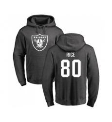 Oakland Raiders #80 Jerry Rice Ash One Color Pullover Hoodie