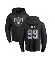 Oakland Raiders #99 Arden Key Black Name & Number Logo Pullover Hoodie