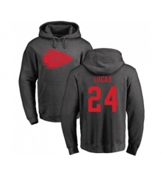 Kansas City Chiefs #24 Jordan Lucas Ash One Color Pullover Hoodie