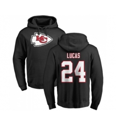 Kansas City Chiefs #24 Jordan Lucas Black Name & Number Logo Pullover Hoodie