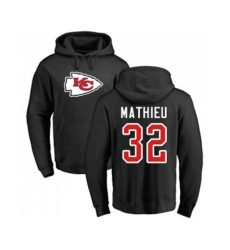 Kansas City Chiefs #32 Tyrann Mathieu Black Name & Number Logo Pullover Hoodie