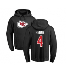 Kansas City Chiefs #4 Chad Henne Black Name & Number Logo Pullover Hoodie