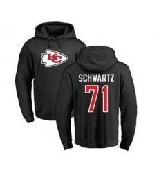 Kansas City Chiefs #71 Mitchell Schwartz Black Name & Number Logo Pullover Hoodie