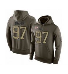 Kansas City Chiefs #97 Alex Okafor Green Salute To Service Pullover Hoodie