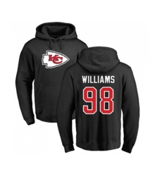 Kansas City Chiefs #98 Xavier Williams Black Name & Number Logo Pullover Hoodie