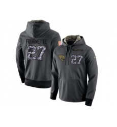 Jacksonville Jaguars #27 Leonard Fournette Stitched Black Anthracite Salute to Service Player Performance Hoodie