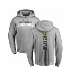 Jacksonville Jaguars #75 Jawaan Taylor Ash Backer Pullover Hoodie