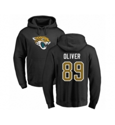 Jacksonville Jaguars #89 Josh Oliver Black Name & Number Logo Pullover Hoodie