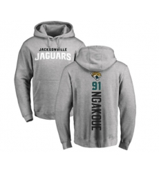 Jacksonville Jaguars #91 Yannick Ngakoue Ash Backer Pullover Hoodie