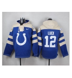Indianapolis Colts #12 Andrew Luck Royal Blue Player Pullover NFL Hoodie