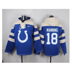Indianapolis Colts #18 Peyton Manning Royal Blue Player Pullover NFL Hoodie