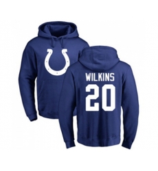 Indianapolis Colts #20 Jordan Wilkins Royal Blue Name & Number Logo Pullover Hoodie