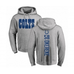 Indianapolis Colts #58 Bobby Okereke Ash Backer Pullover Hoodie