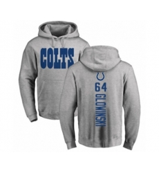Indianapolis Colts #64 Mark Glowinski Ash Backer Pullover Hoodie