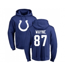 Indianapolis Colts #87 Reggie Wayne Royal Blue Name & Number Logo Pullover Hoodie