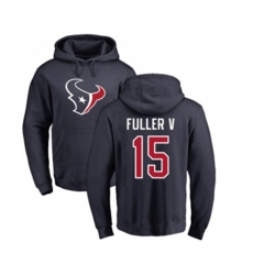 Houston Texans #15 Will Fuller V Navy Blue Name & Number Logo Pullover Hoodie