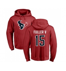 Houston Texans #15 Will Fuller V Red Name & Number Logo Pullover Hoodie