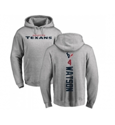 Houston Texans #4 Deshaun Watson Ash Backer Pullover Hoodie