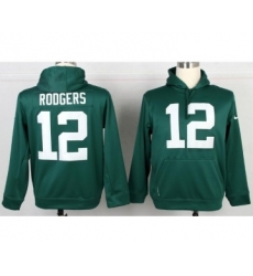 Green Bay Packers #12 Aaron Rodgers green[pullover hooded sweatshirt]