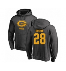 Green Bay Packers #28 Tony Brown Ash One Color Pullover Hoodie