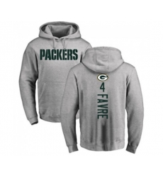 Green Bay Packers #4 Brett Favre Ash Backer Hoodie