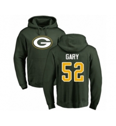 Green Bay Packers #52 Rashan Gary Green Name & Number Logo Pullover Hoodie