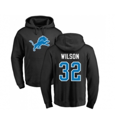 Detroit Lions #32 Tavon Wilson Black Name & Number Logo Pullover Hoodie